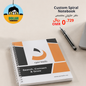 Custom spiral notebook