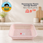 Rectanglular plastic storage basket