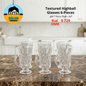 Textured highball glasses 6-pieces