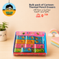 Bulk pack of cartoon-themed pencil erasers