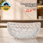 Crescent shaped glass serving bowl