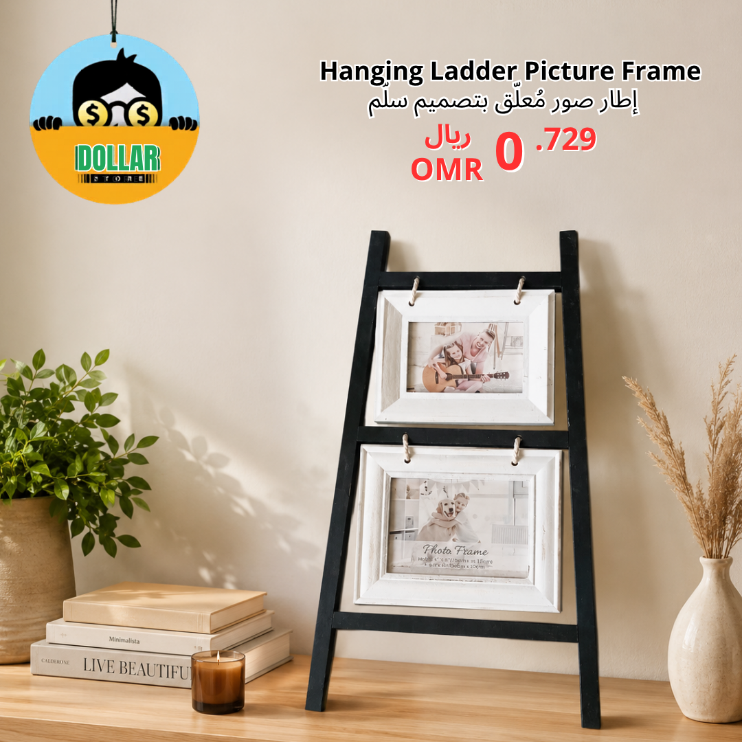 Hanging ladder picture frame