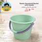 Plastic household bucket with handle