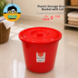 Plastic storage drum bucket with lid